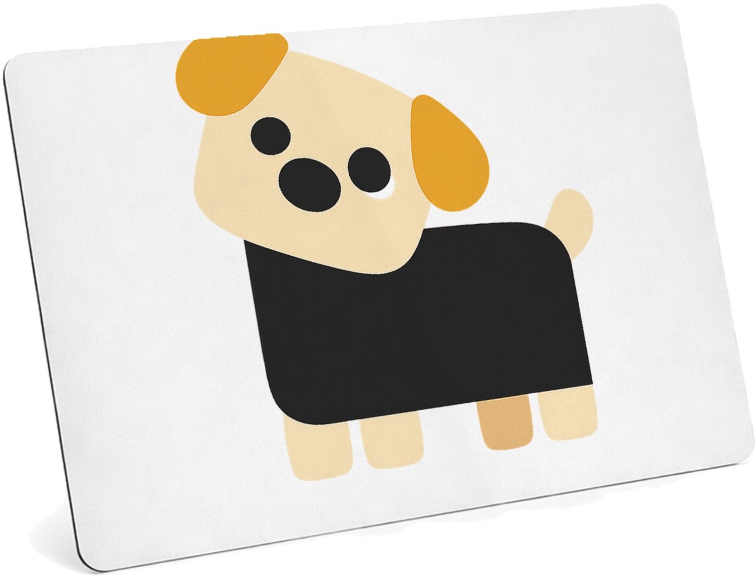 Mr Cadeautjes MDF magnetische fotolijst 28 x 19 - design Minimalistische hond met eigenwijze blik | cadeau Wit