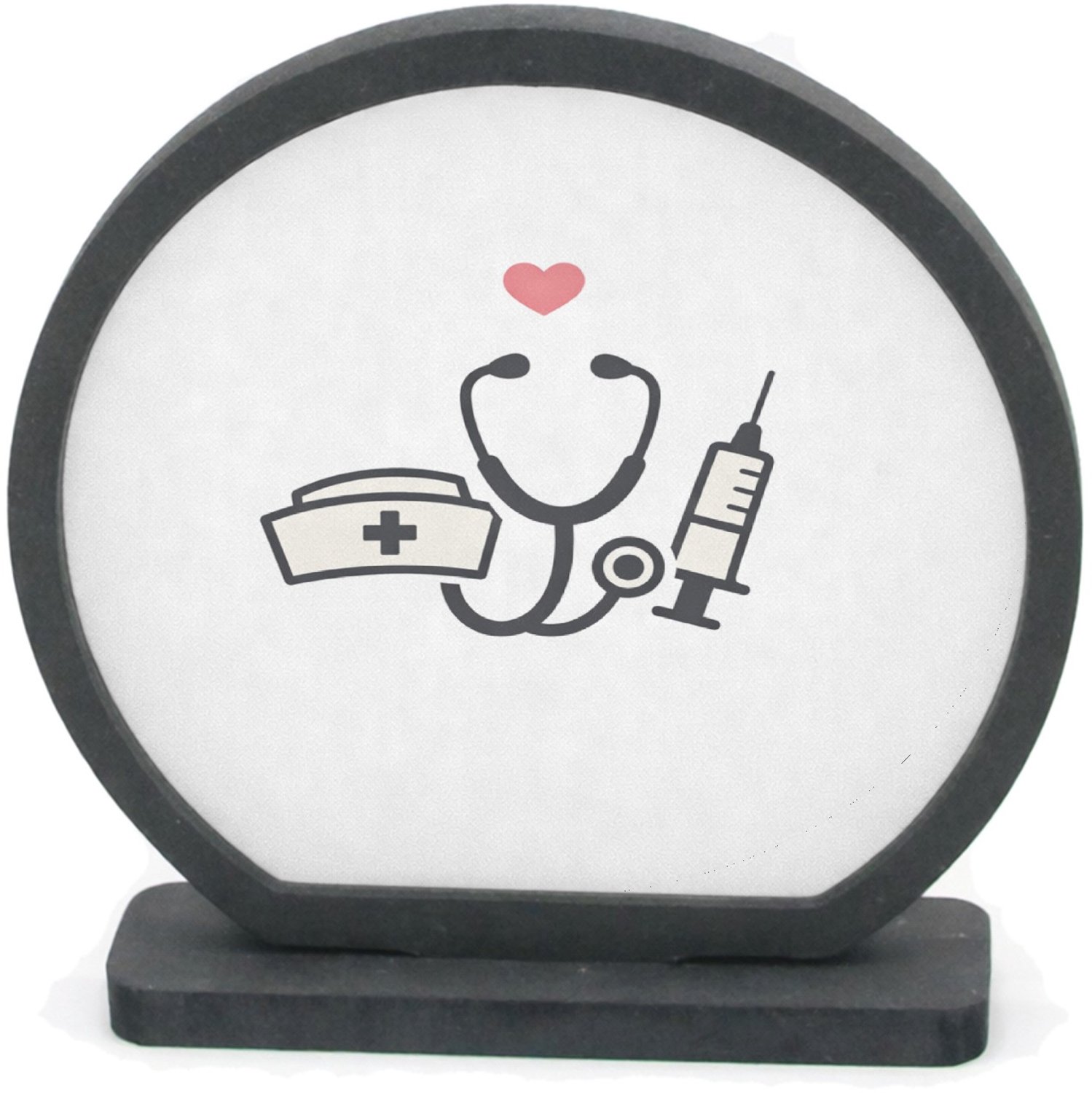 Mr Cadeautjes Houten fotolijst rond met MDF inleg - design Minimalistische waarderingsprint voor een andere zorg- of on | cadeau Wit