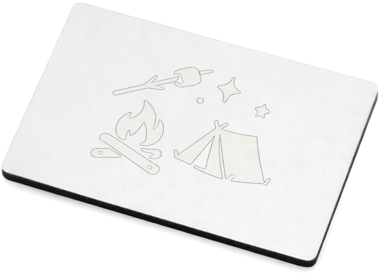 Mr Cadeautjes MDF magnetische fotolijst 7,5 x 5 - design Minimalistische buitenhumor met een avondvuur-thema | cadeau Wit