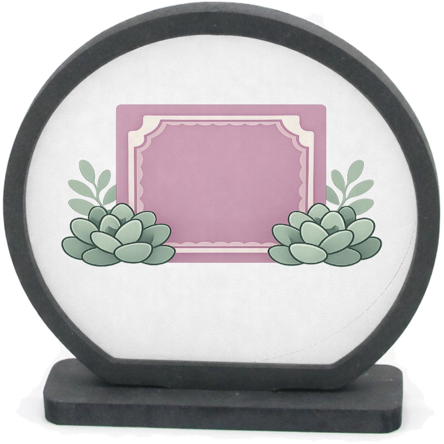 Mr Cadeautjes Houten fotolijst rond met MDF inleg - design Een ronde plantenhanger met speelse quote en zachte pastelbl | cadeau Wit