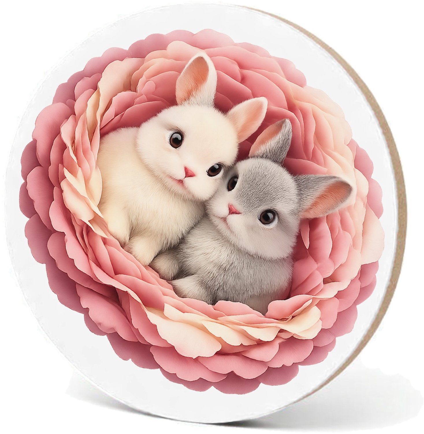 Mr Cadeautjes MDF fotolijst - design Een knusse dierenprint met een vergelijkbaar omlijstend nest | cadeau Wit