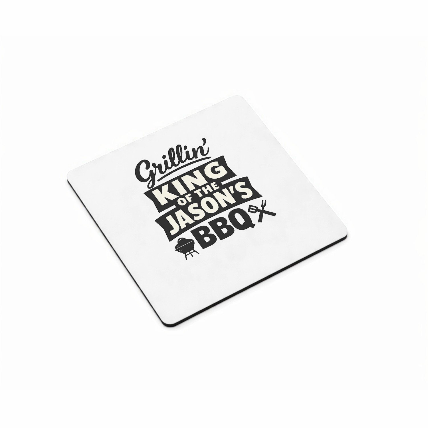 Mr Cadeautjes MDF magnetische fotolijst vierkant 9,5 - design Een feestelijke koffiebar-claim met een sterke persoonlijke | cadeau Wit