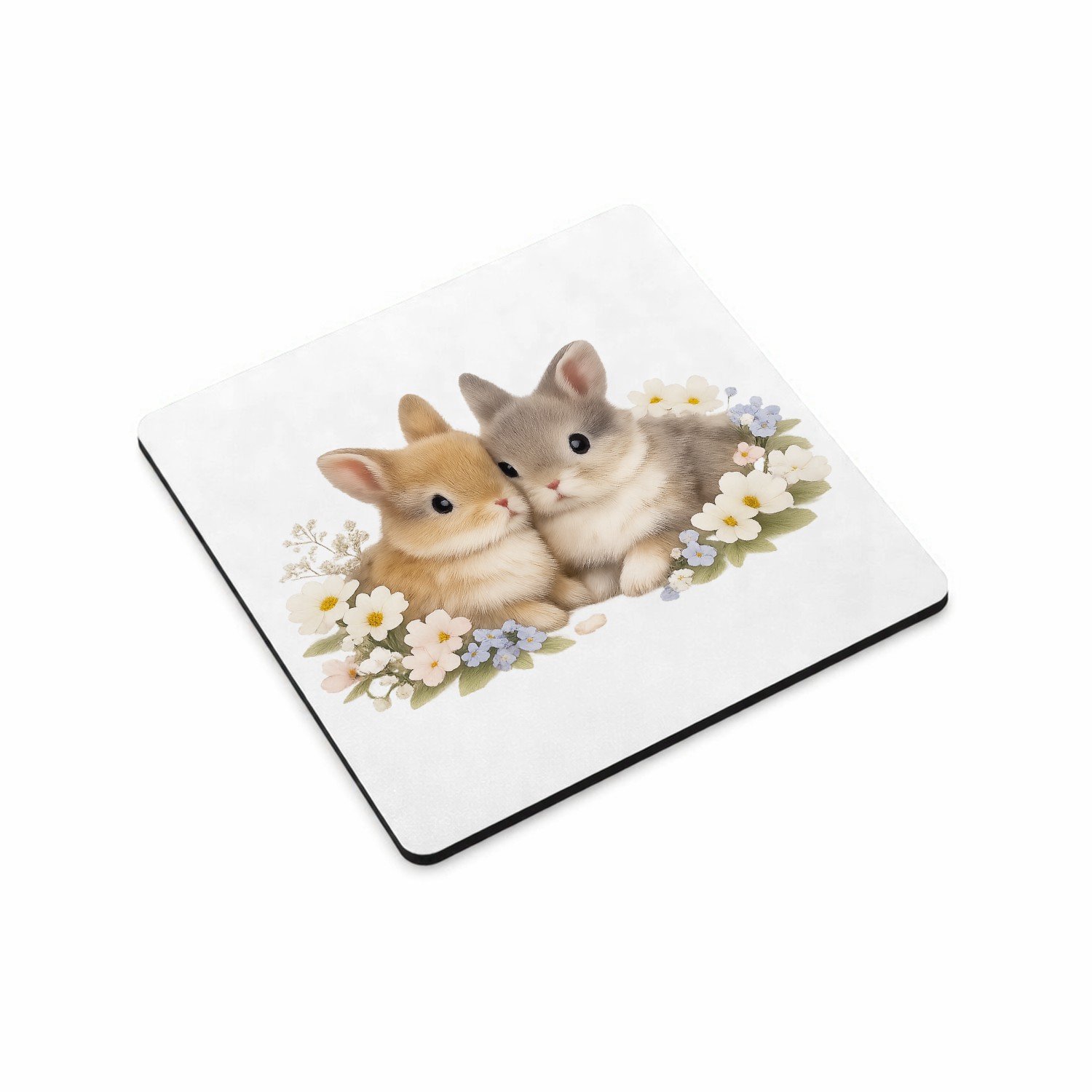 Mr Cadeautjes MDF magnetische fotolijst vierkant 9,5 - design Een lieve, speelse productprint met een sterk centraal focus | cadeau Wit