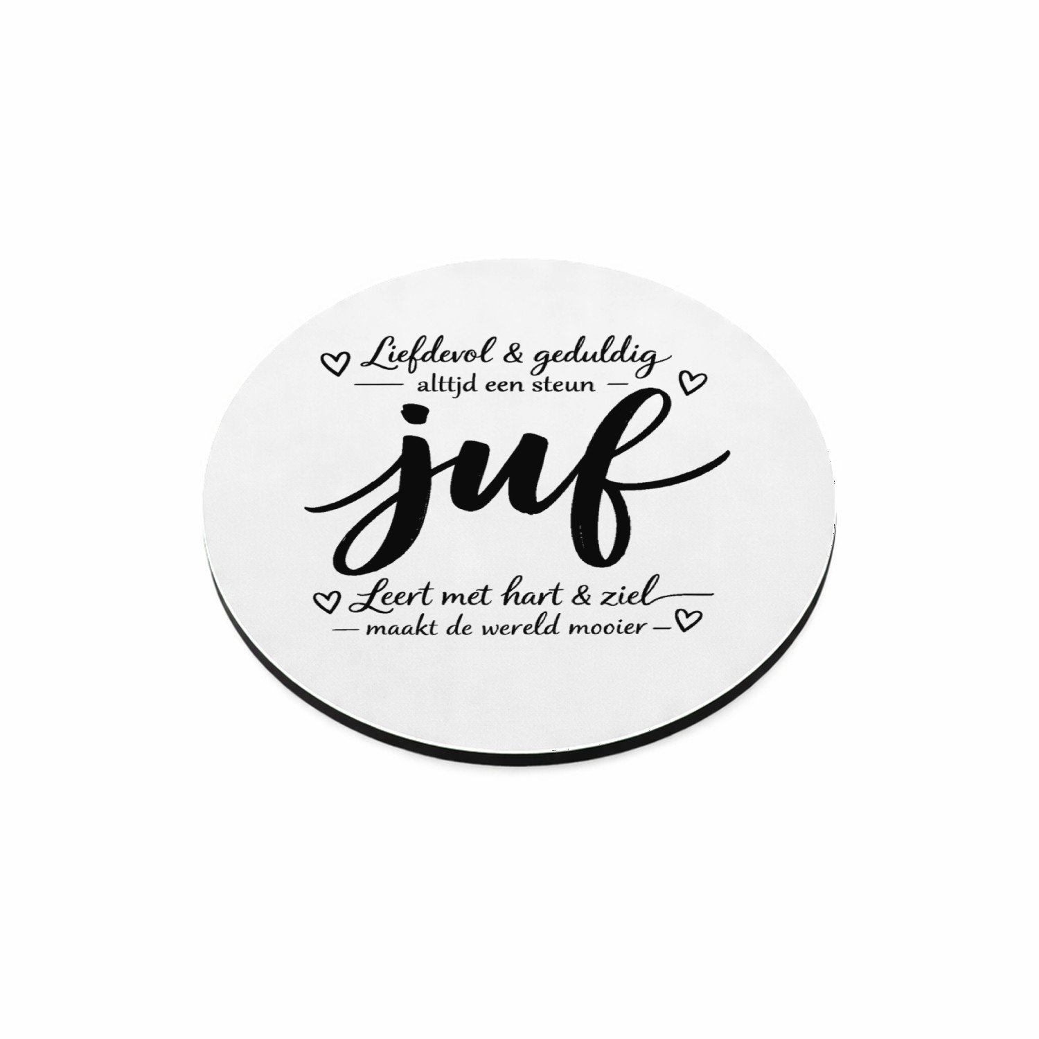 Mr Cadeautjes MDF magnetische fotolijst rond Ø 9,5 - design Een minimalistische tekstprint met een groot kernwoord, aang | cadeau Wit
