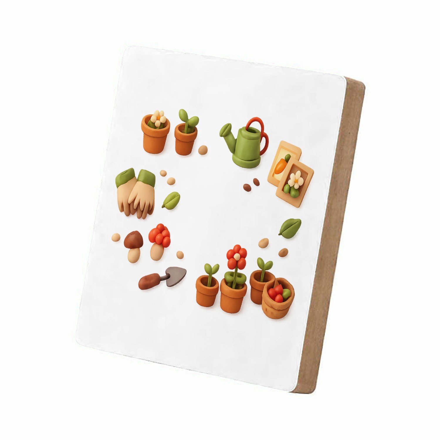 Mr Cadeautjes MDF staande fotolijst 15,2 x 15,2 - design Een speelse verzameling van kleine tuin- en natuurminiaturen | cadeau Wit