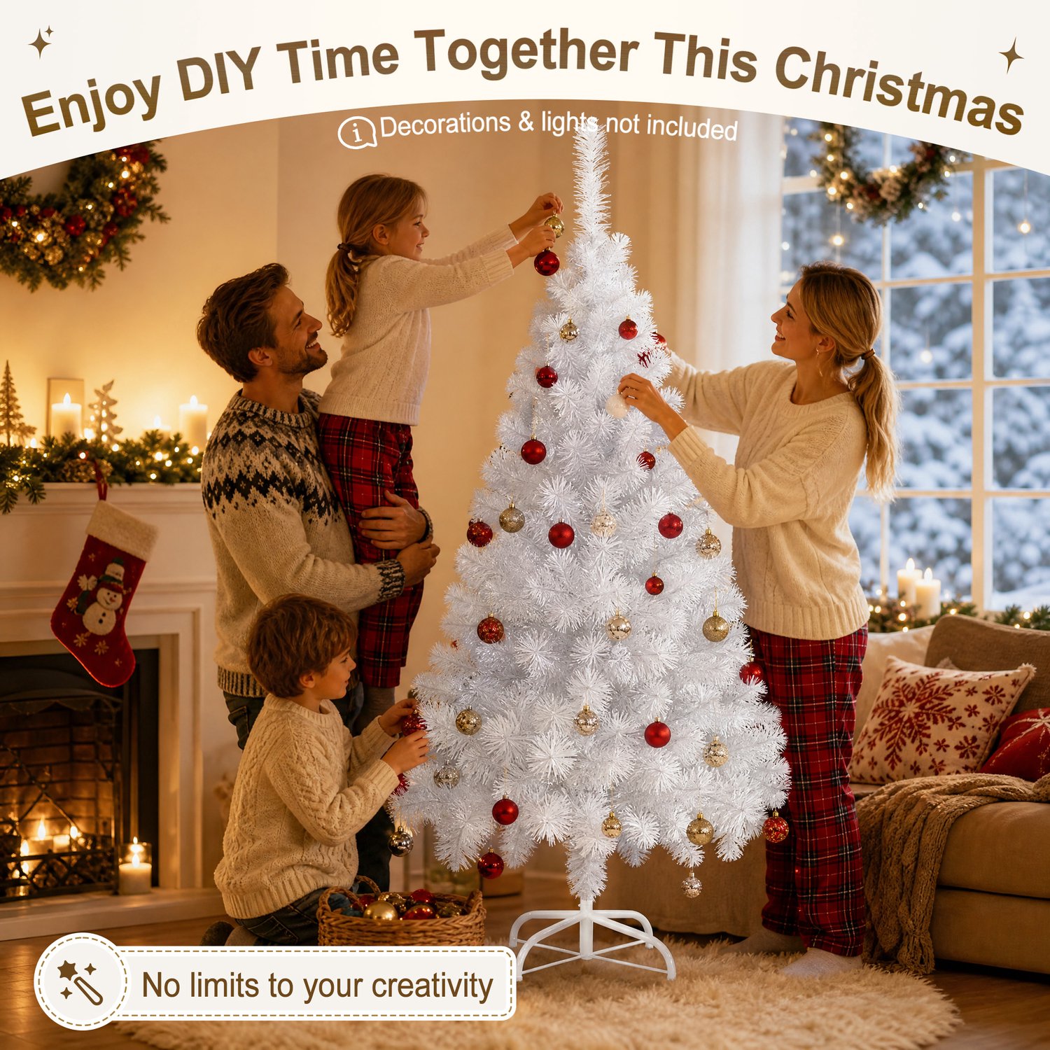 Kerstboom – 180cm Kunstkerstboom – Wit PVC – met Standaard – foto 5