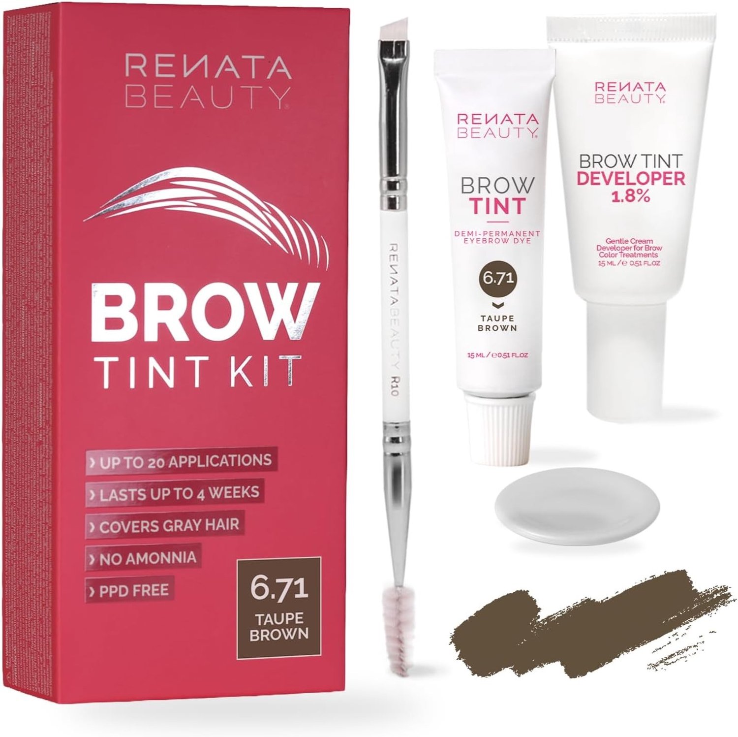 Wenkbrauwtint Kit - Blond - 30 Toepassingen - Langdurige Formule met Stylingborstel - Voor Thuisgebruik