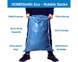 HOMESmith Grote Heavy Duty Rubble Blue Sacks Builders en DIY Choice Rubble Bags - Pack van 5 HS-132