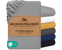 Pamposh Hoeslaken Extra Diepe Pocket (40 cm) Hypoallergeen Dubbel Geborsteld Krimp, Vervagen & Rimpelbestendig Premium - ShopVlot