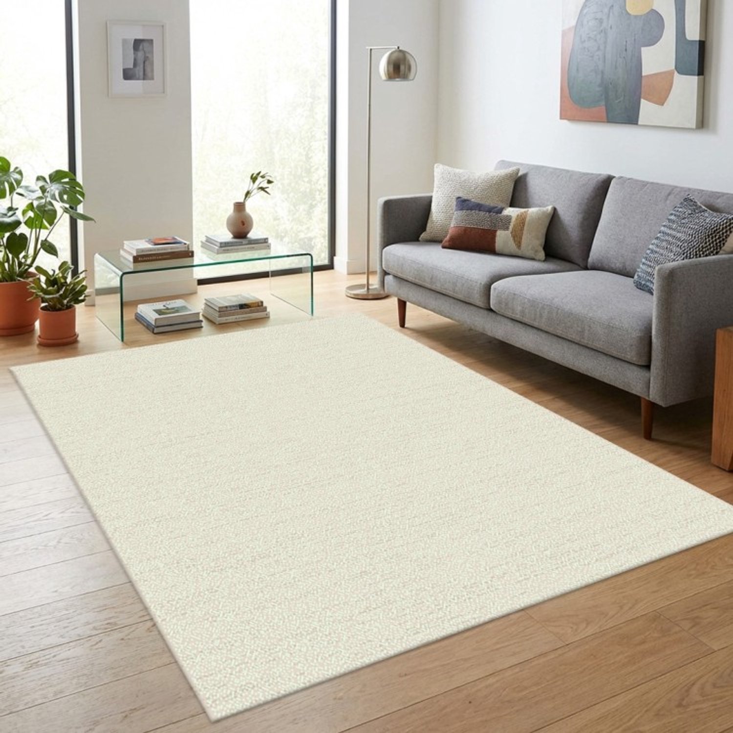 TapisTrend Designer tapijt Beige 80x150 cm Modern, effen vloerkleed met een gespikkeld effect voor de woonkamer, slaapkamer en eetkamer