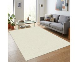 TapisTrend Designer tapijt Beige 80x150 cm Modern, effen vloerkleed met een gespikkeld effect voor de woonkamer, slaapkamer en eetkamer