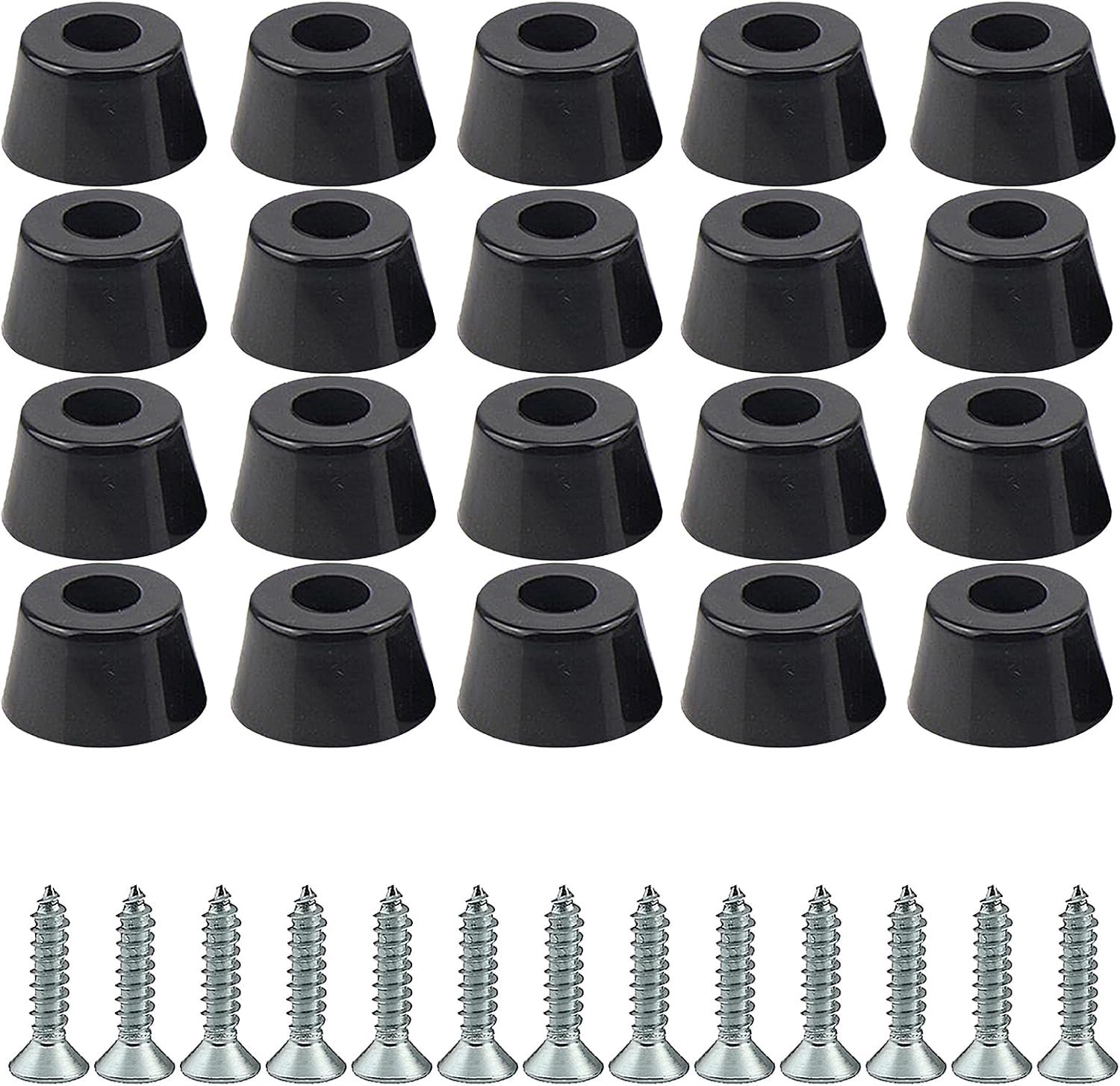 Rubberen meubelpootjes 15 x 12 x 8 mm - zwarte schroefbare voeten - antislip - beschermbuffers voor meubels - ShopVlot