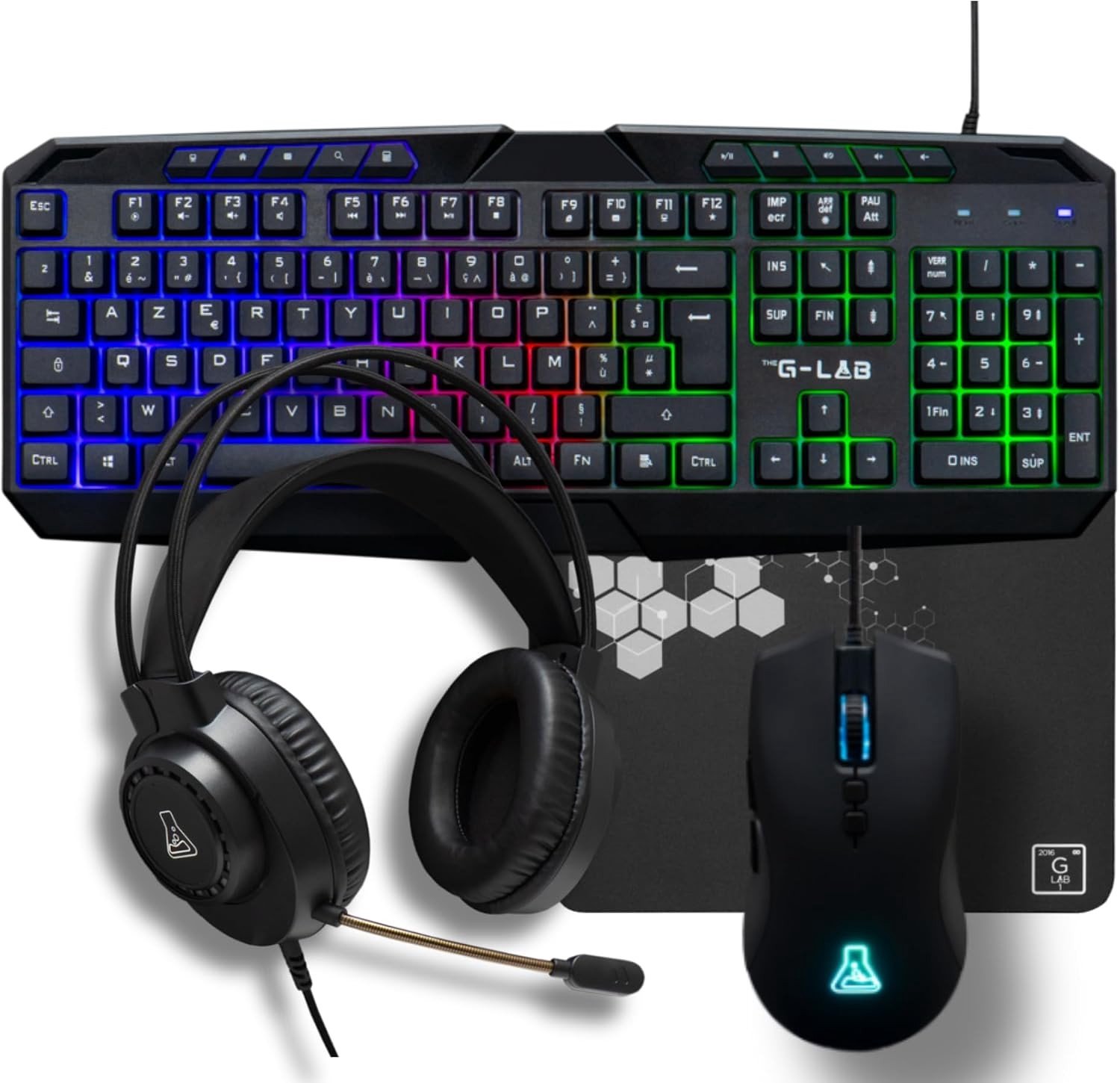 Gaming Toetsenbord Set - Multicolor - 4-in-1 Gaming Pakket met Toetsenbord, Muis, Headset en Muismat - Voor PC/PS4/PS5/XBOX