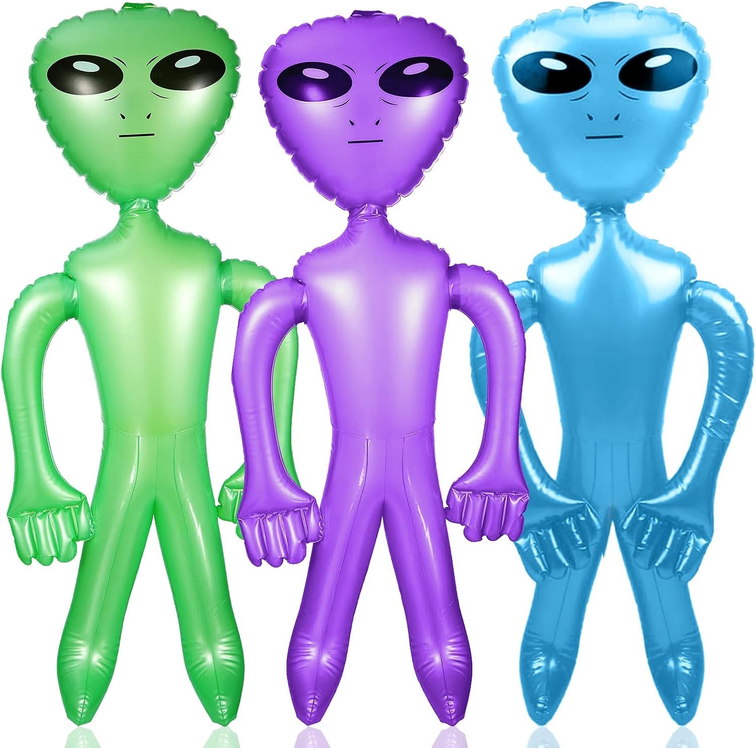 3 Pack 85 cm Inflatable Alien Balloons Interesting Party Decoration 3D Alien Inflatable for Halloween, Carnival - ShopVlot