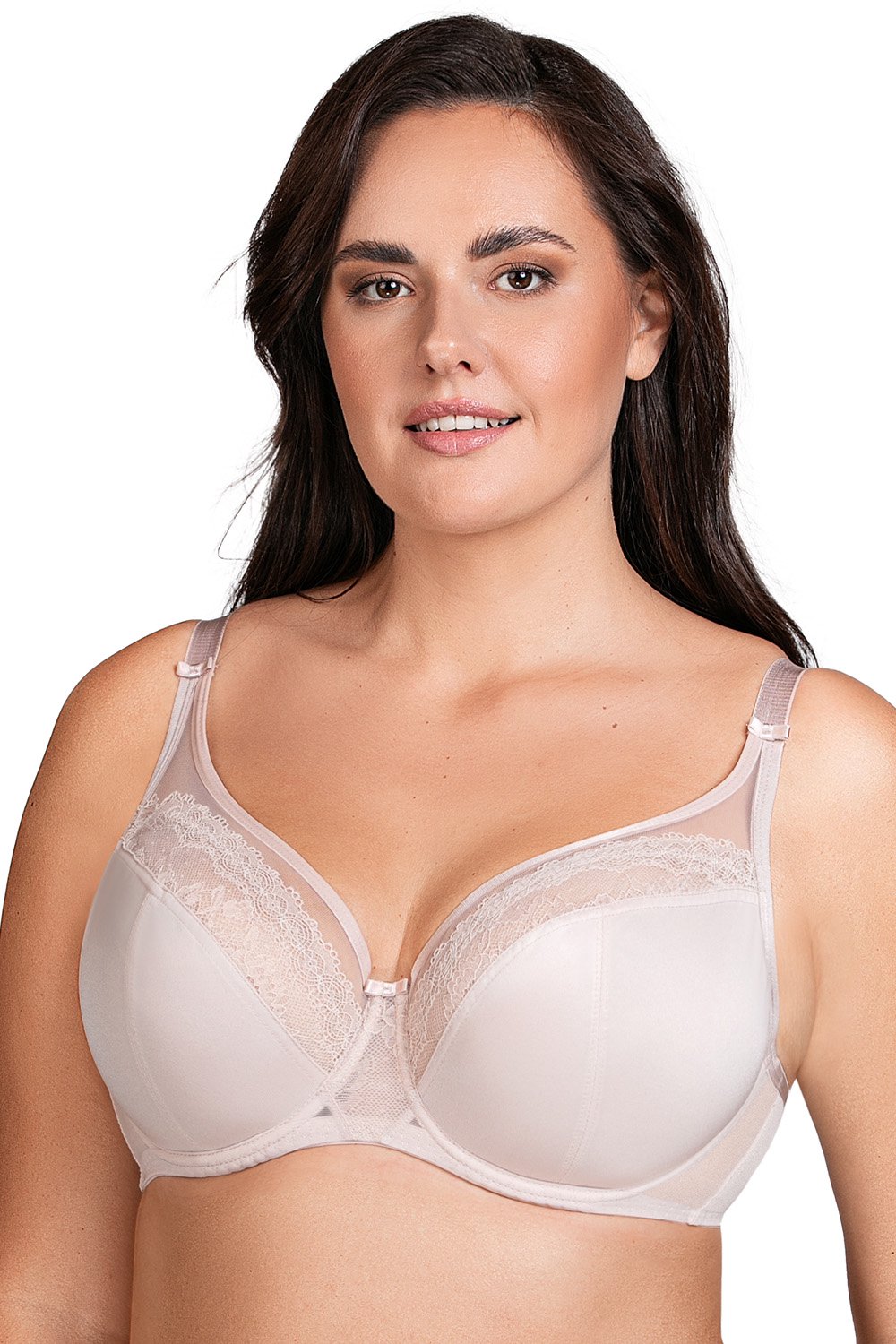Vivisence Dames BH Zacht Met Beugel - Kanten Afwerking En Verstelbare Bandjes - Mooie Ondersteuning En Draagcomfort De Hele Dag Beige