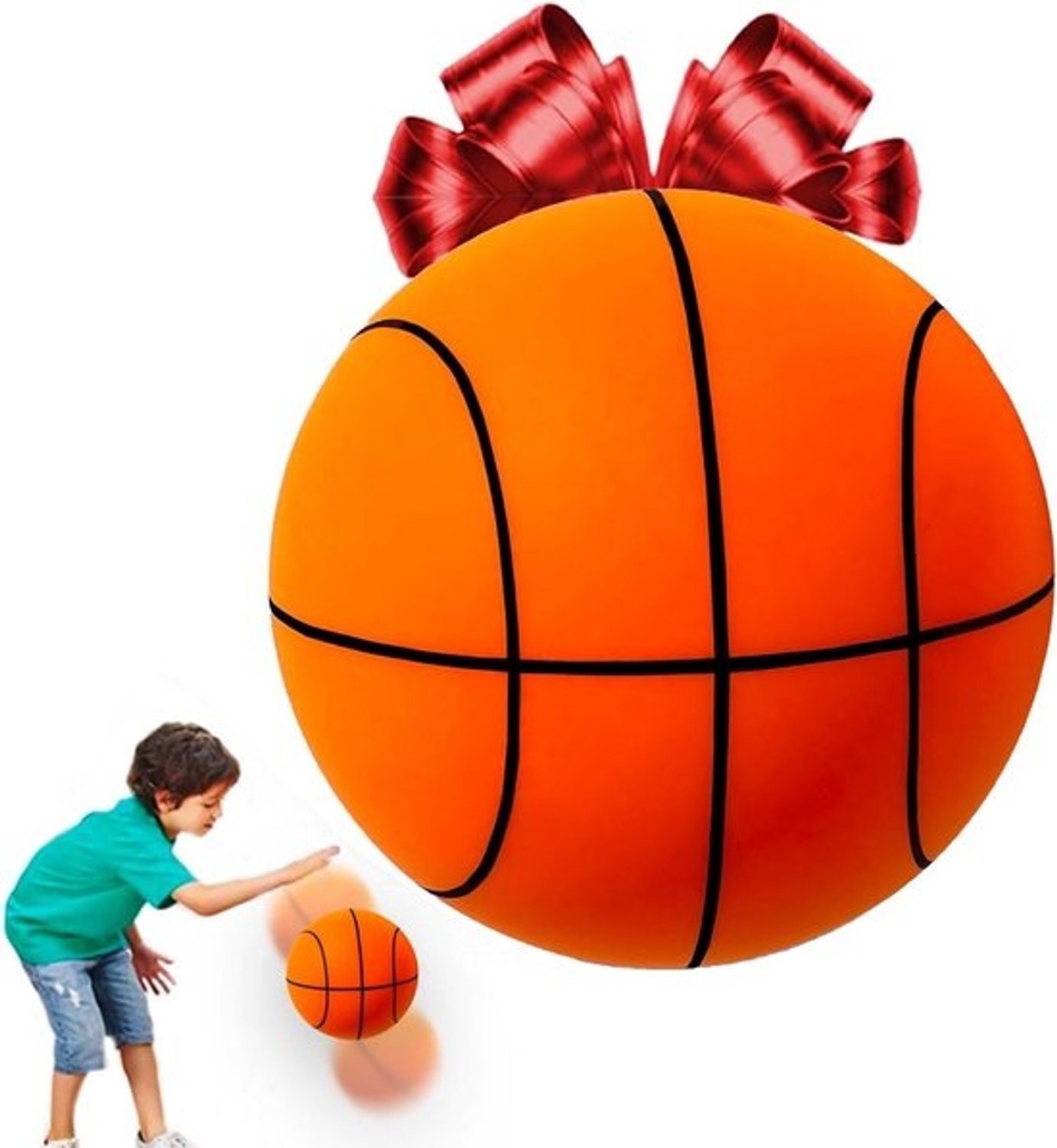Geruisloze Schuimrubberen Basketbal 24 cm - Geluidsarm Binnen Speelgoed voor Kinderen
