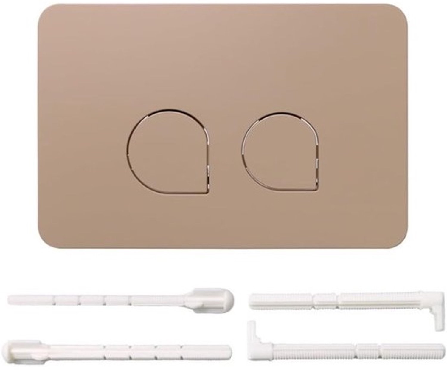 Toilet Spoelplaat - Dubbele Knop - Waterbesparing - Brede Compatibiliteit - 246x146mm - Kaki