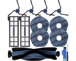 EATBALE Replacement Parts for Eufy X10 Pro Omni Robot Vacuum Cleaner Include 1 x Main Brush, 4 x Side Brushes, 4 x Mop Cloths, 2 x Filters, Rubber Rol
