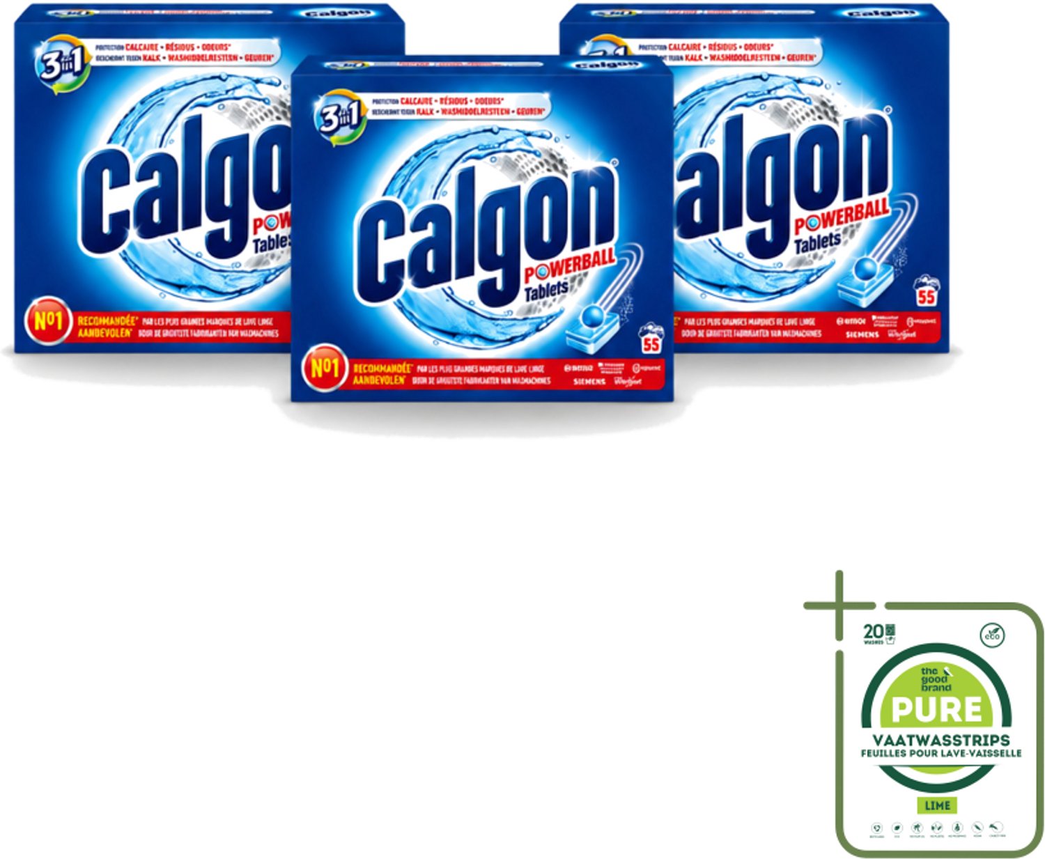 3 x Calgon - Wasmachinereiniger - Tegen Kalkaanslag / Wasmiddelresten / Geuren - 55 Tabletten - Grootverpakking - Wasmachine Reinigen - Kalkaanslag Voorkomen - Wasmiddelresten Verwijderen - Geuren Neutraliseren - Wasmachine Schoonhouden