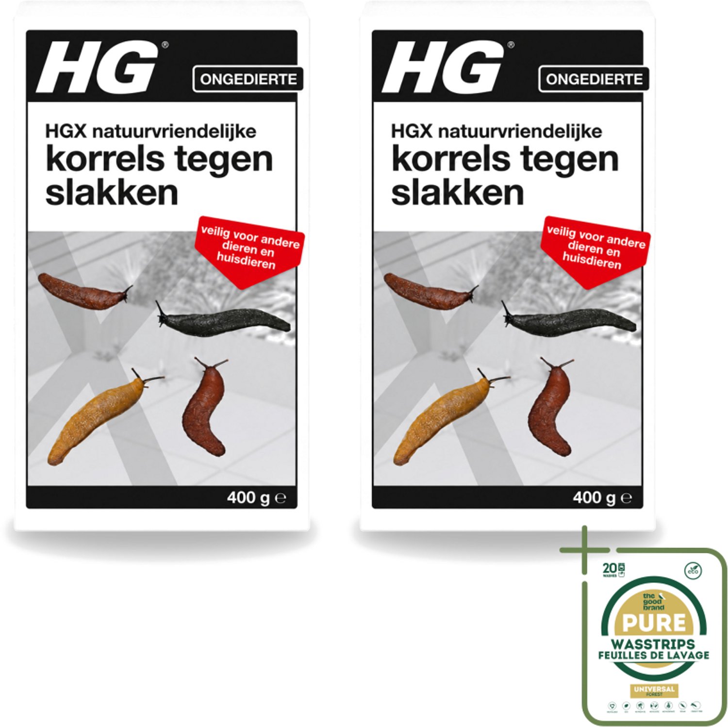 2 x HG X - Natuurvriendelijke Korrels tegen Slakken - Effectieve Bestrijding - 400 g - Wasstrips - Slakkenbestrijding - Natuurlijke Korrels - Slakkenbestrijding Tuin - Diervriendelijke Bestrijding - Slakkenbestrijding Zonder Chemicaliën