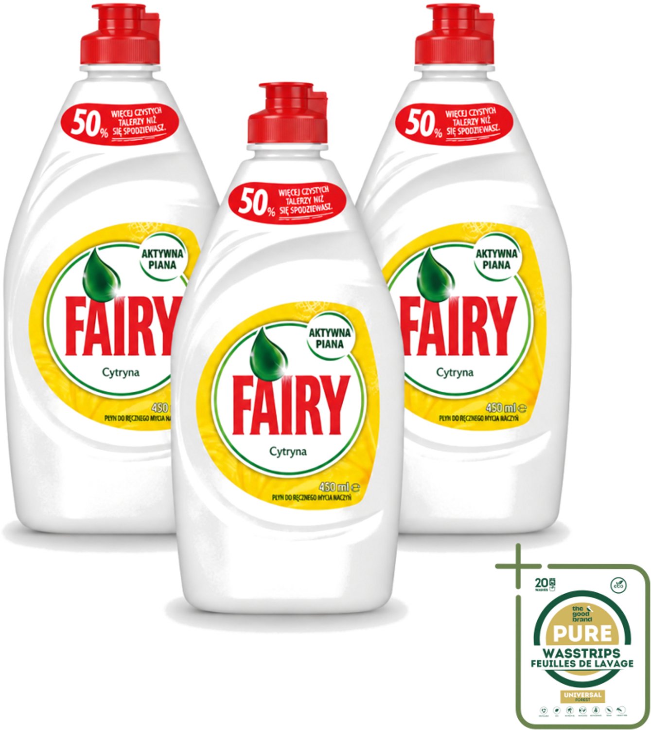 3 x Fairy – Afwasmiddel – Citroen – 450 ml - Afwasmiddel Citroen - Vaat Reinigen - Vet Verwijderen - Schone Vaat - Frisse Geur