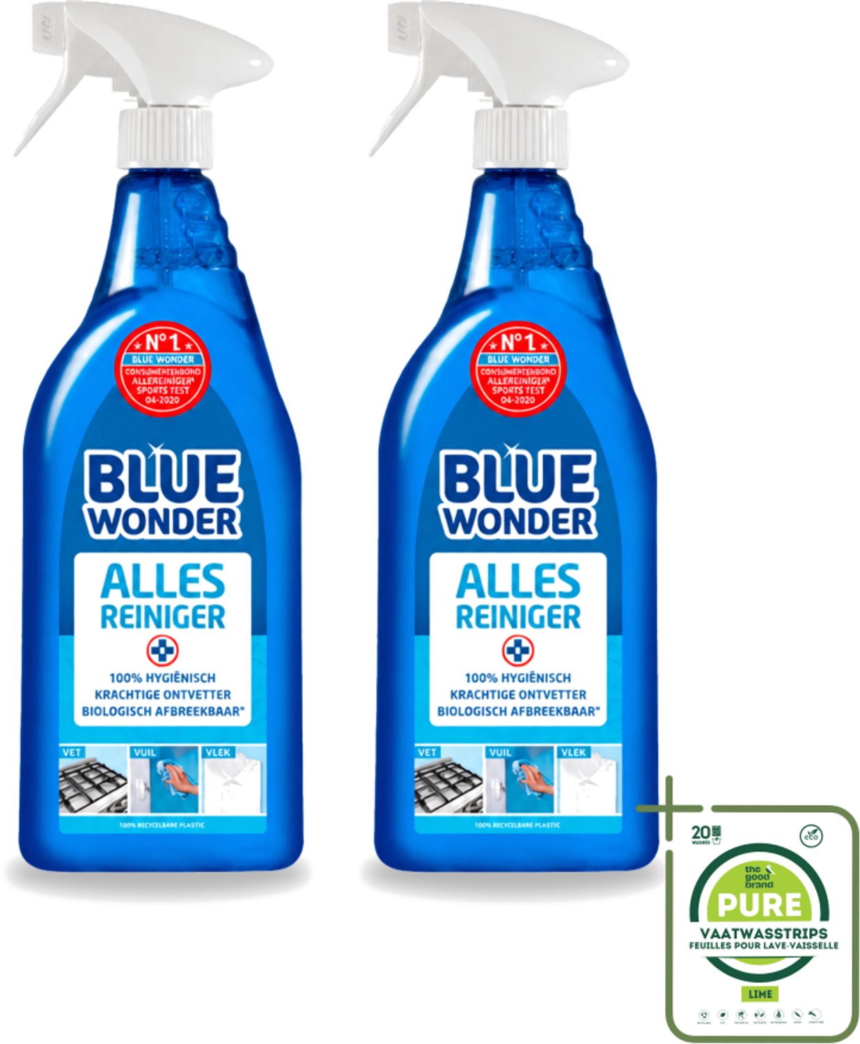 2 x Blue Wonder - Allesreiniger Spray - Krachtige Ontvetter - 750 ml - Grootverpakking - Allesreiniger - Ontvetter - Vet Verwijderen - Vuil Verwijderen - Keuken Reinigen