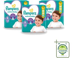 3 x Pampers – Luiers – Active Baby Maat 6 – 32 Luiers - Grootverpakking - Vaatwasstrips - Baby Luiers - Bescherming Tegen Doorlekken - Bewegingsvrijheid - Comfort - Droogheid