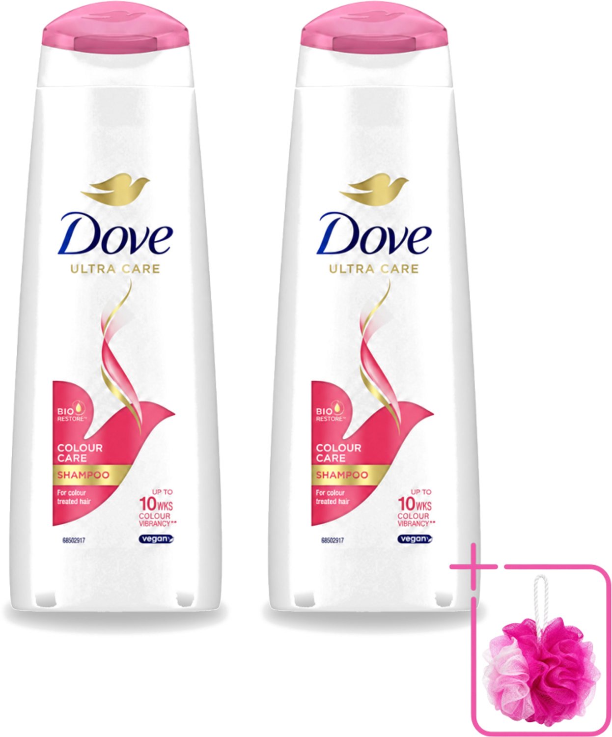 2 x Dove Ultra Care - Color Care - Shampoo - Geverfd Haar - 250 ml - Bulkverpakking - Kleur behouden - Douchemop - Gekleurd haar
