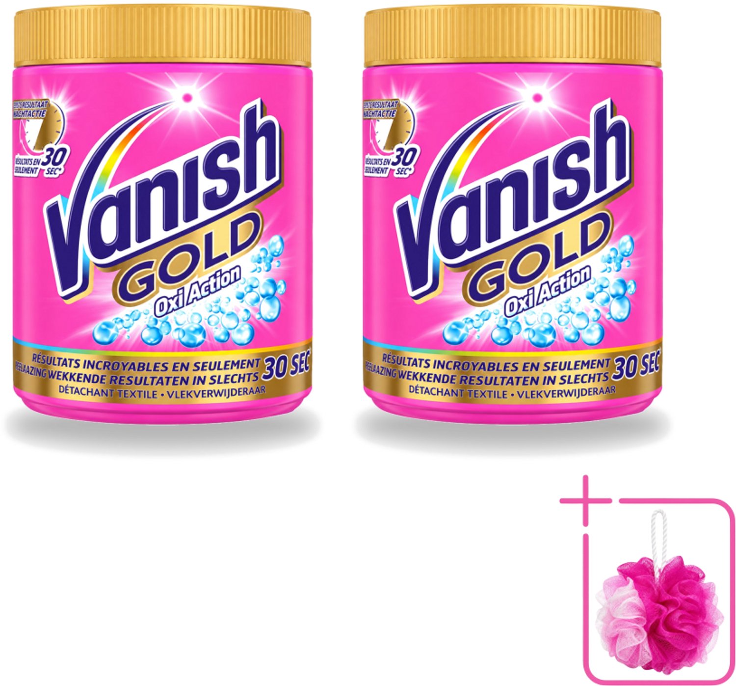 2 x Vanish Gold Oxi Action - Vlekkenverwijderaar Poeder - Gekleurde Was - 1050 Gram - Bulkverpakking - Vlekkenverwijderaar - Douchemop - Vlekken op kleding