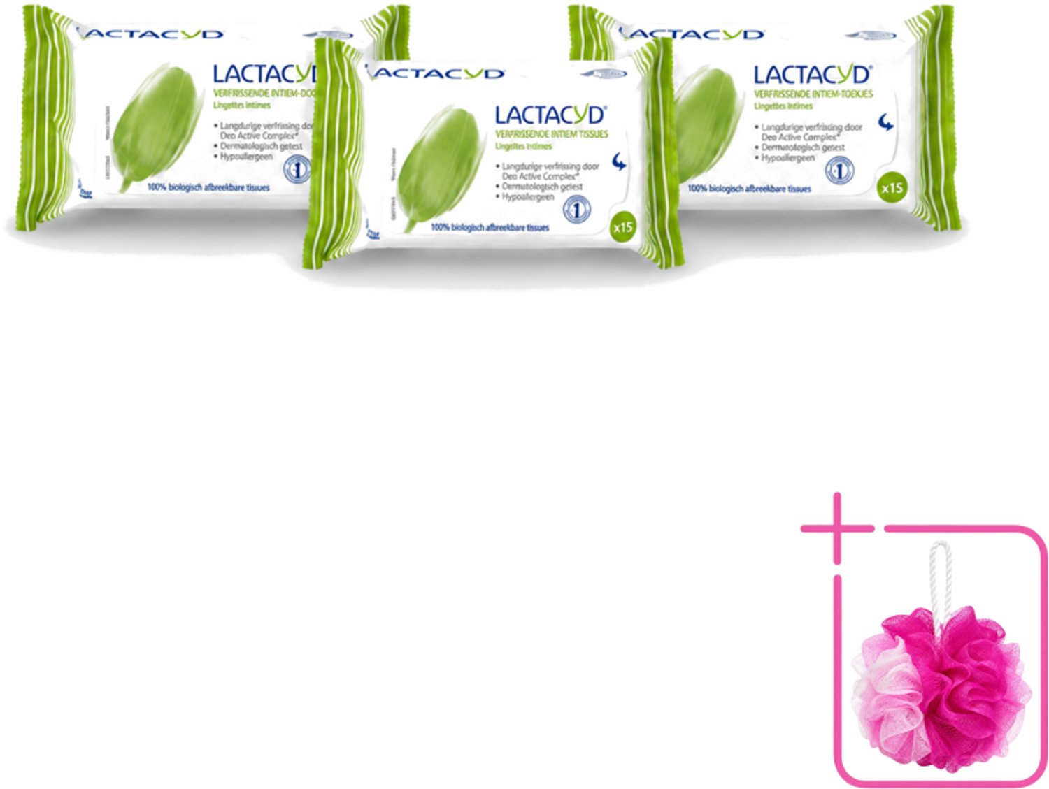 3 x Lactacyd - Intieme Doekjes - Verfrissend - Zeepvrij - Biologisch Afbreekbaar - 15 Doekjes - Bulkverpakking - Intieme doekjes - Verfrissend