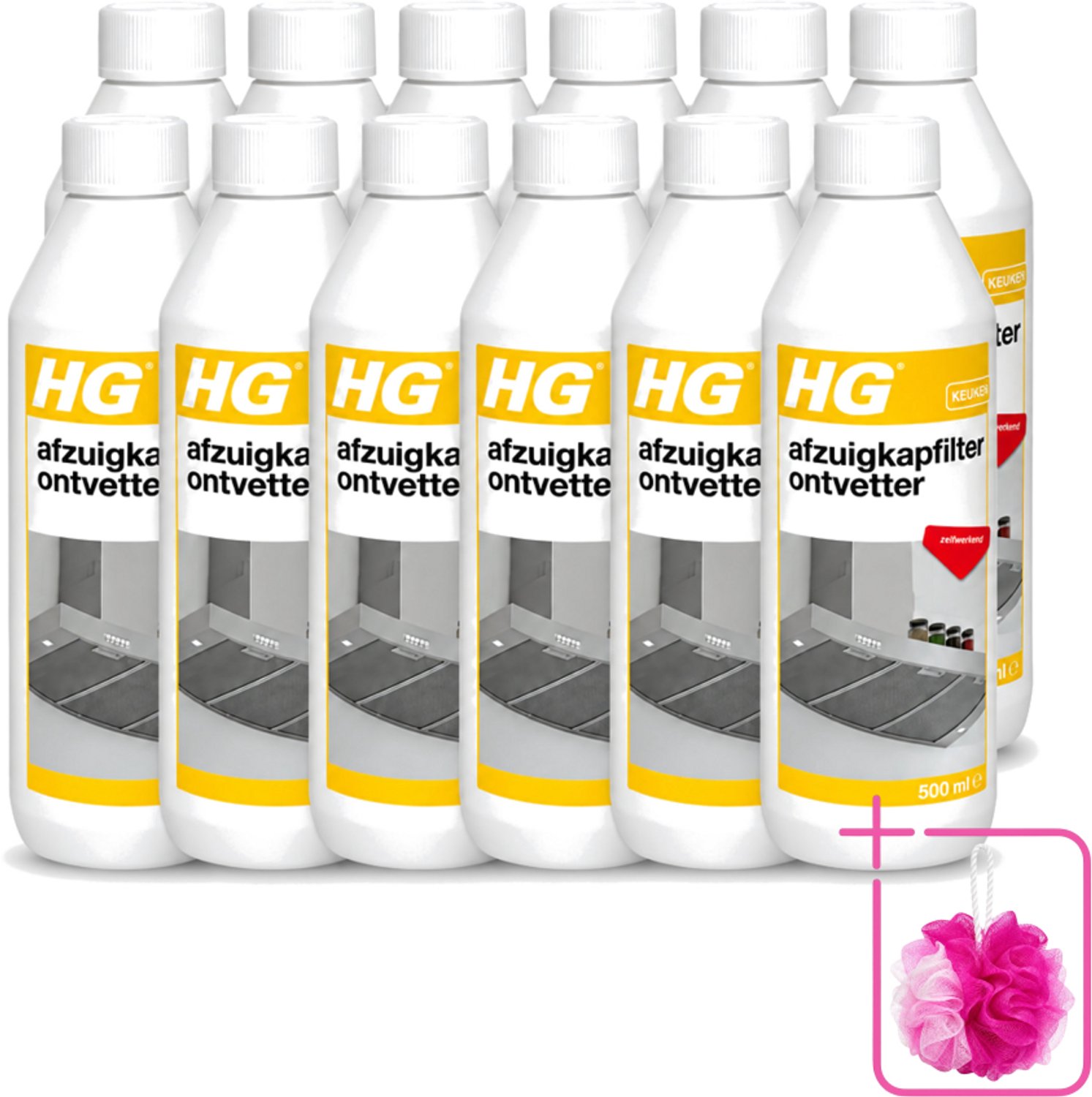 12 x HG - Afzuigkapfilter Ontvetter - Zelfwerkend - 500 ml - Bulkverpakking - Afzuigkapfilter - Ontvetter