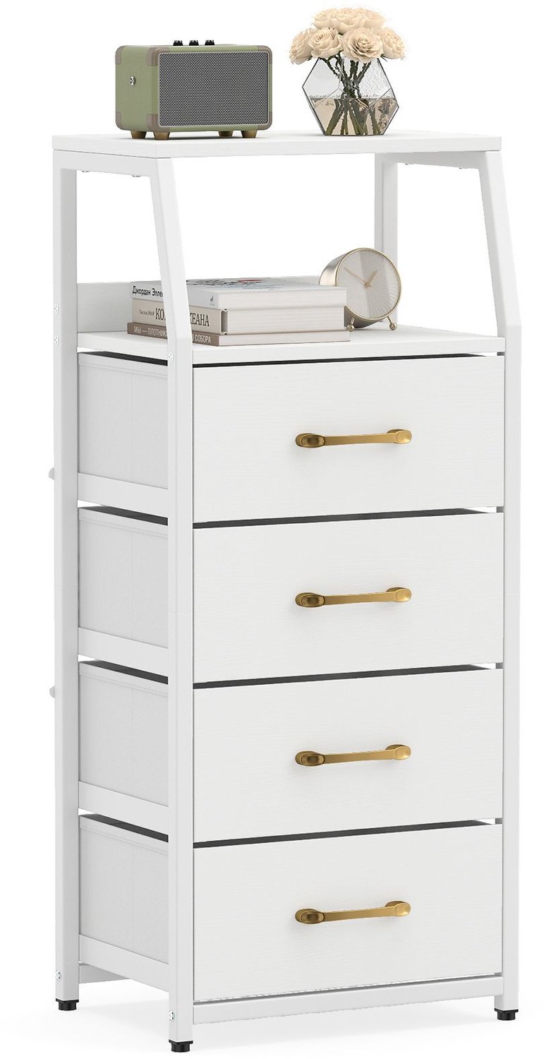 SureDeal® - Dressoir - Kast - Stoffen Lades Ladekast - 41x29x93 cm - Wit