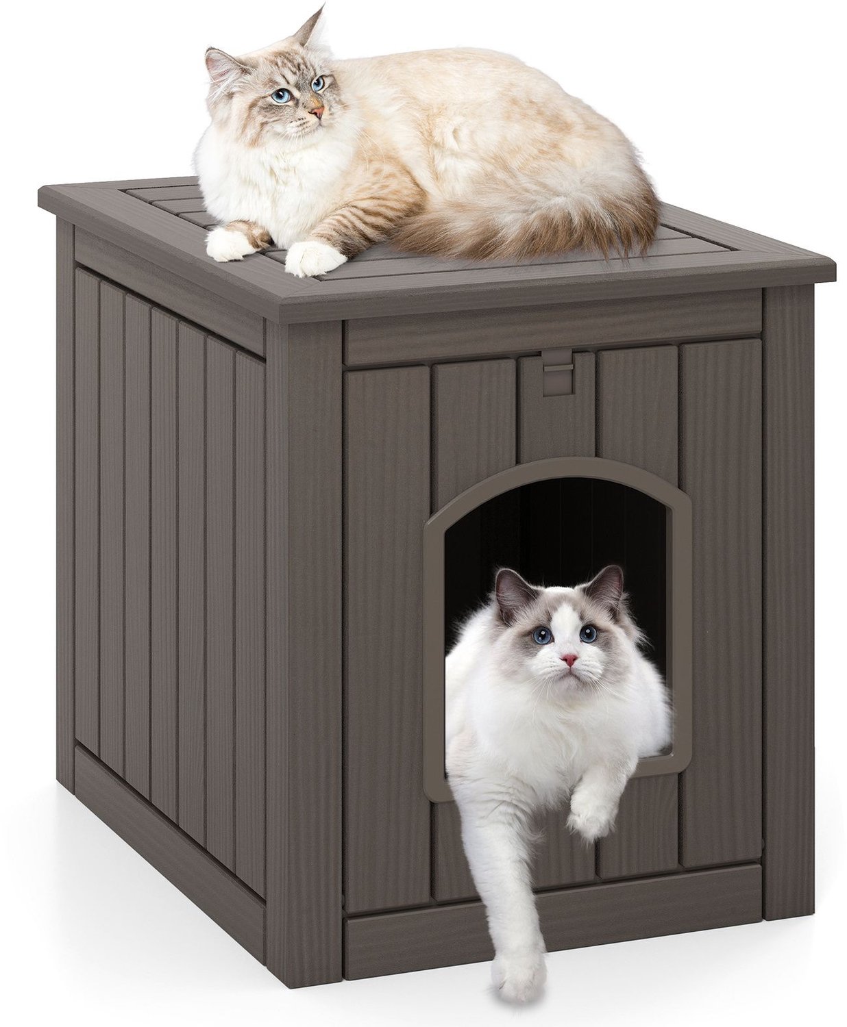 SureDeal® - Kattenhuis - Binnen - Buitendierhuis - Katten Verborgen Kattenbakhuis - Klepdeur Voorkant - Verhoogde Bodem - 60x47x54,5 cm - Grijs