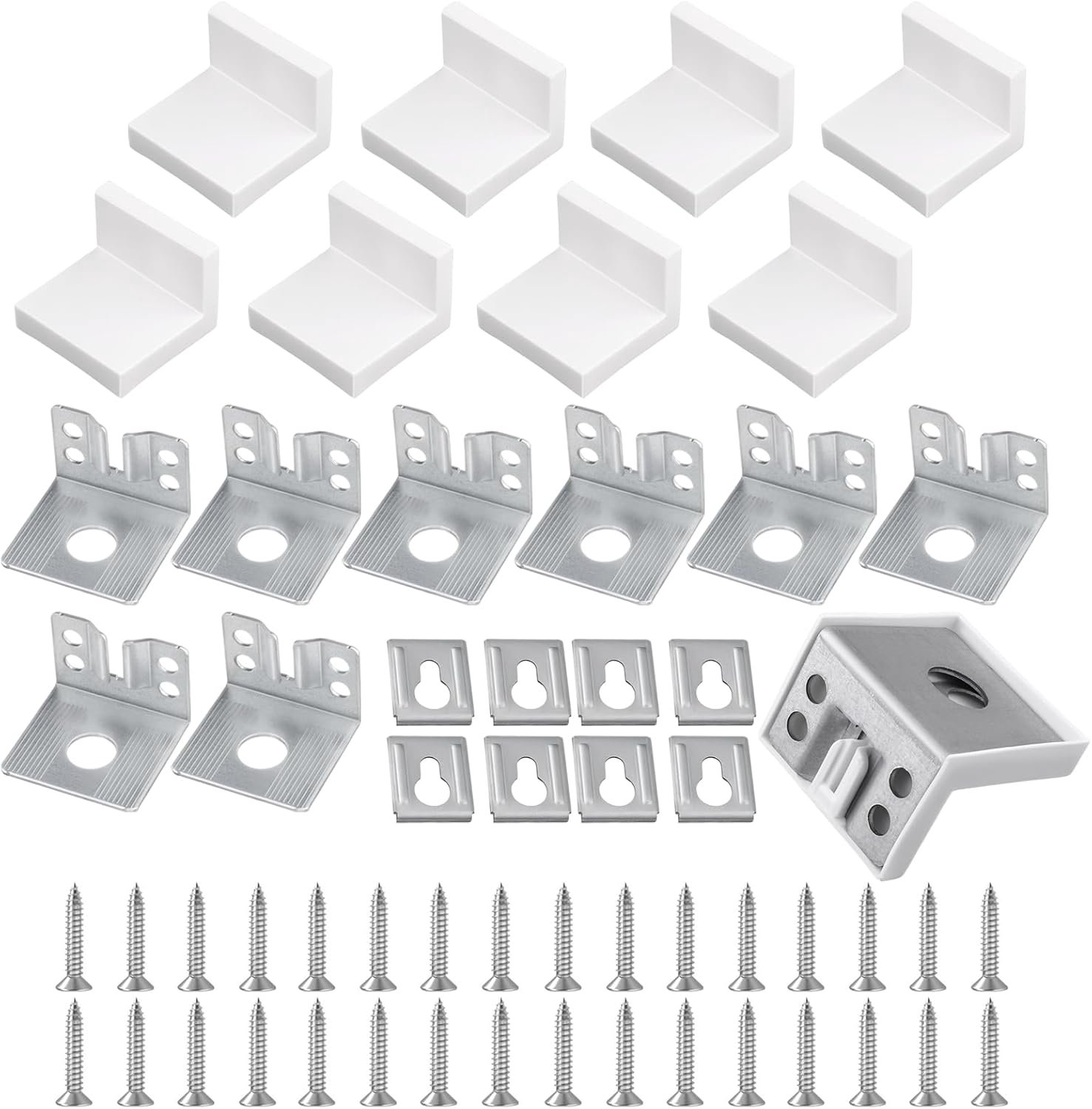 8 Pcs Cabinet Hangers White Wall Mounted Beautiful Cabinet Hanging Wall Mount Wall Mount Rack for Tables Chairs - ShopVlot