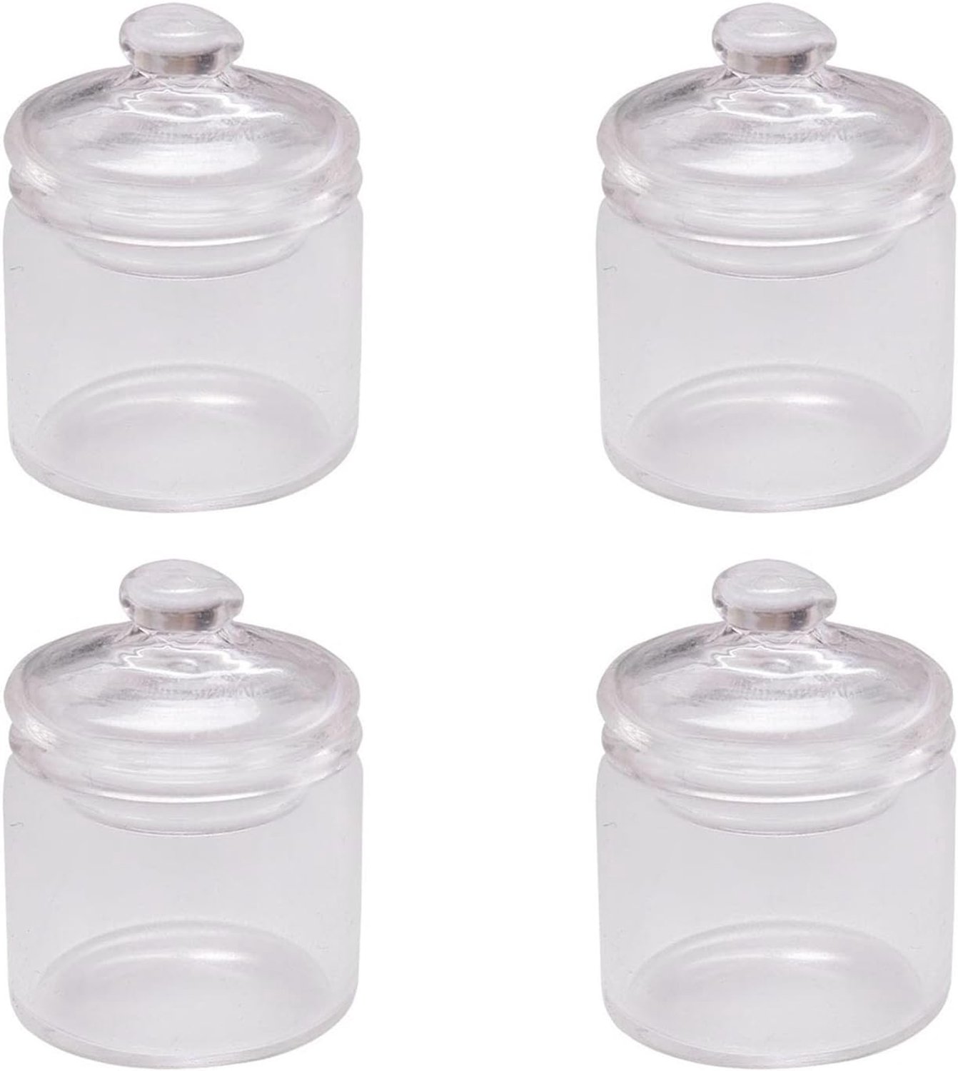 Poppenhuis Glazen Pot, 1:12 Schaal 4 Stuks Transparent Set