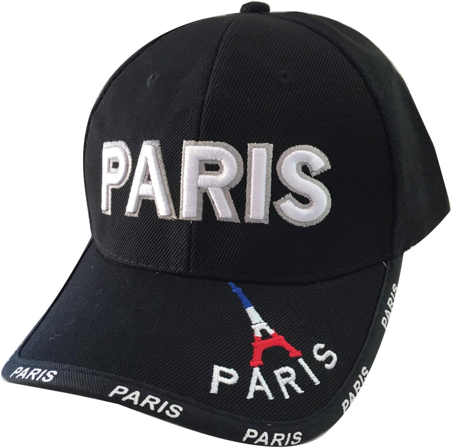 Cap Parijs Eiffeltoren - Zwart - jeugdige en sportieve stijl - Parijs en mini-Eiffeltoren geborduurd