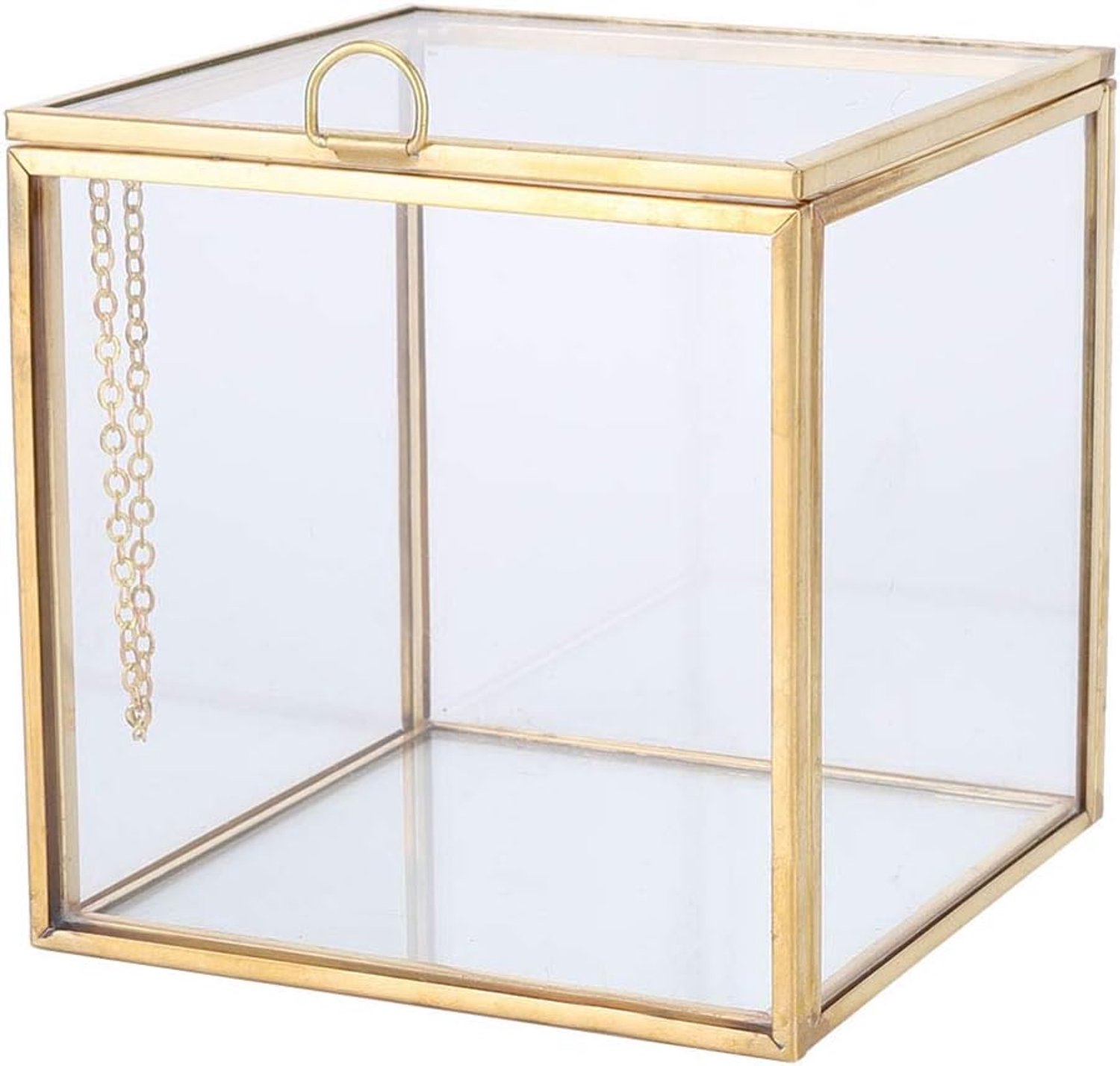 Terrarium container mini - geometrisch - goud - modern decor voor planten - ShopVlot