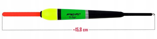 PRO FL Schuifdobber 3g 15.8cm - Groen of Geel — afbeelding 2