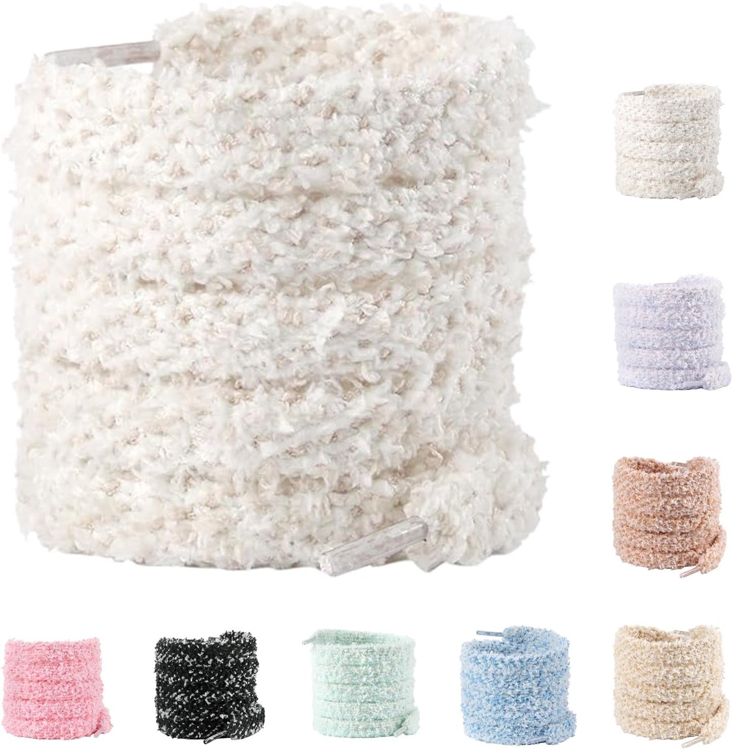 1 paar platte pluche veters, 10 mm breed, dikke pluizige veters voor sportschoenen, loopschoenen, vrijetijdsschoenen, 120 cm