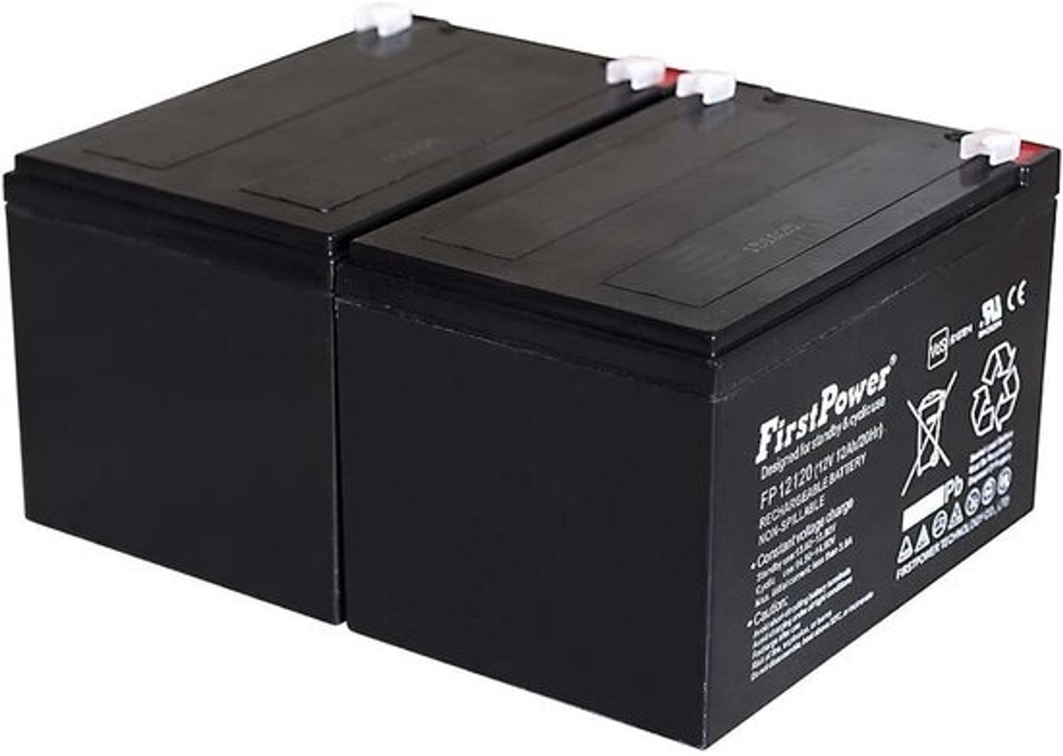 Loodgelaccu - Vervangende batterij - Noodstroomvoorziening - Onderhoudsvrij gesloten systeem - 12Ah 12V - Zwart