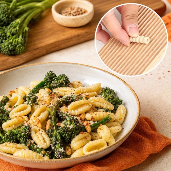 Gnocchi plank met rol - beukenhout - diepe groeven - perfect gevormde noedels - ShopVlot — afbeelding 4