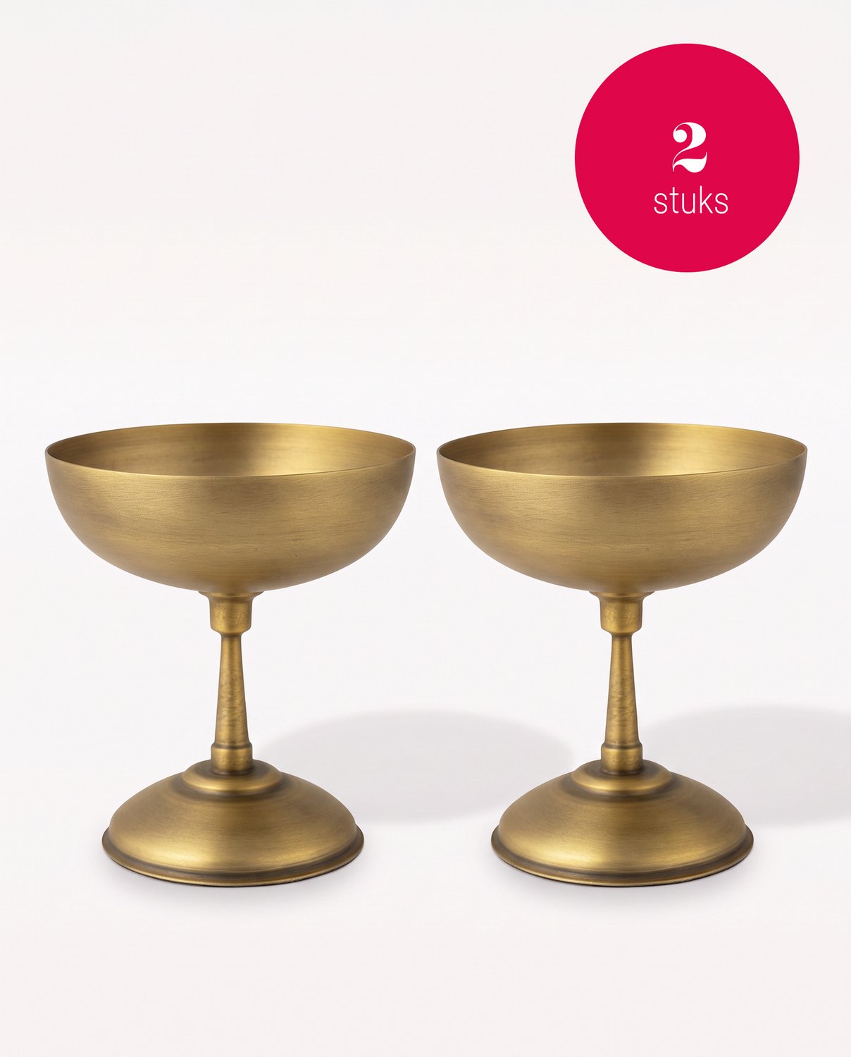 vtwonen - Coupes - Goud - Metaal - Set van 2 - 9 cm