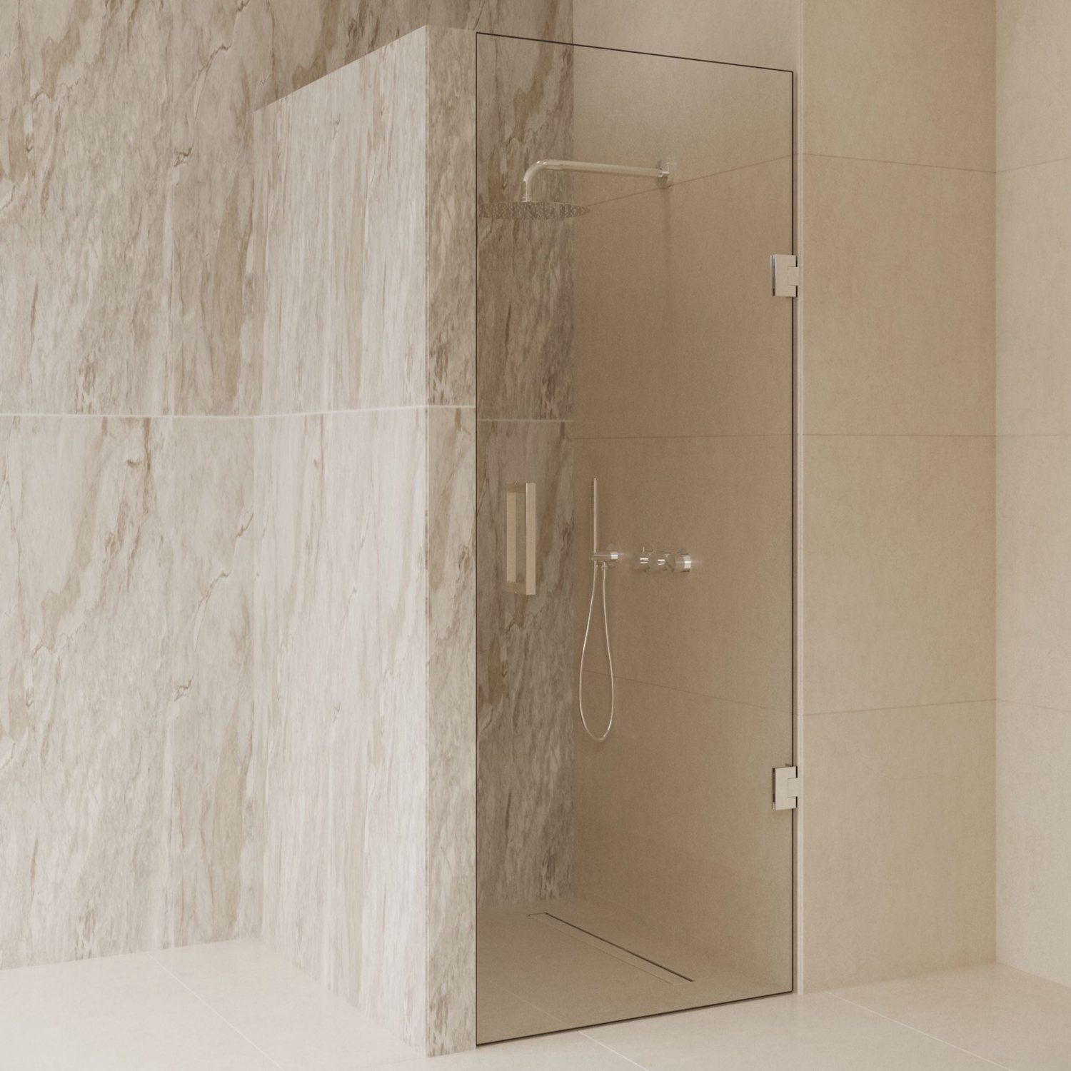 Sanitado Dalis Nisdeur Helder Glas Chrome Profielen 100x200 cm