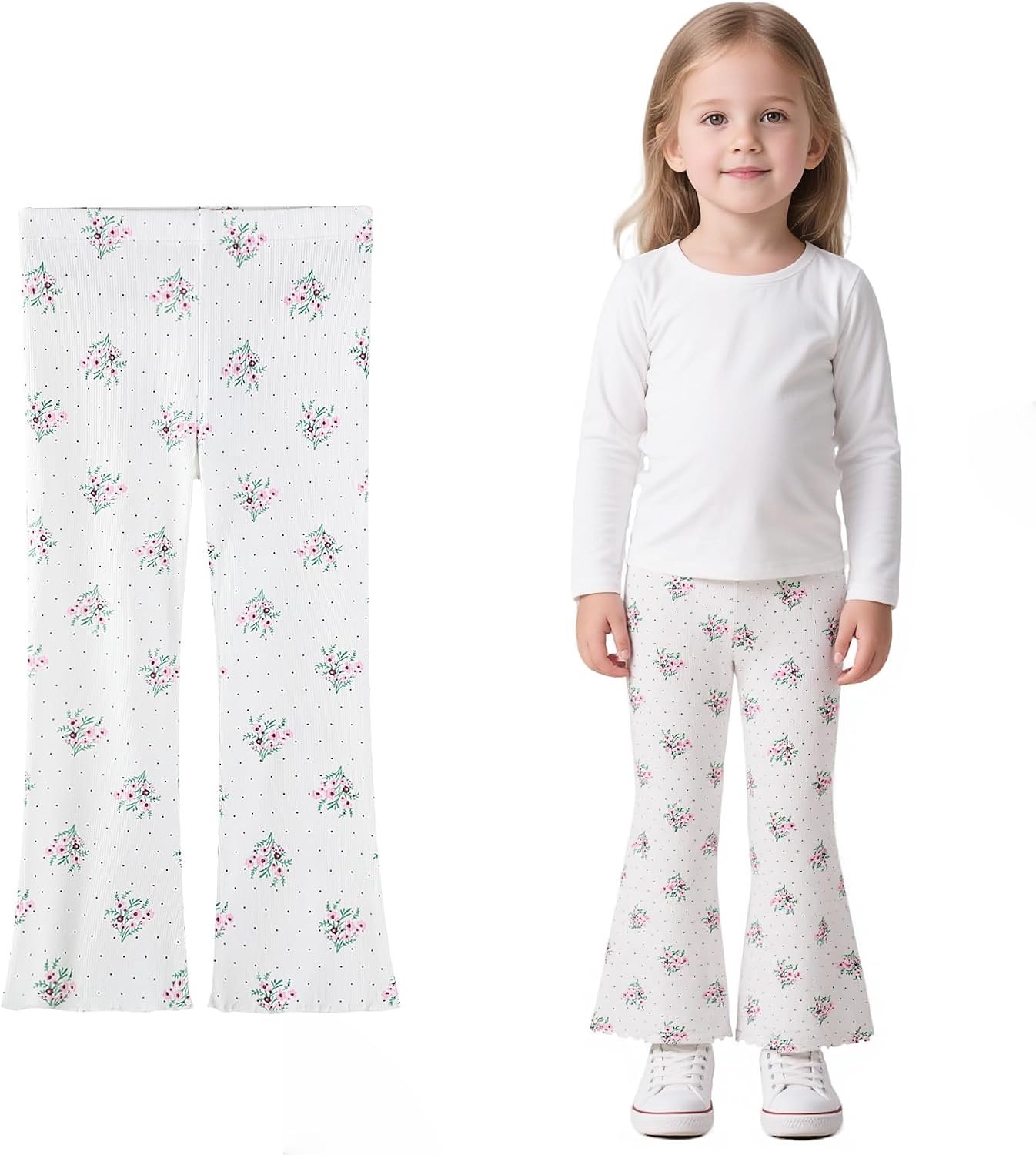 Leggings Meisjes Katoen Kinder Broek met Wijde Pijpen Elastisch Zacht Comfortabel Lange Broek voor Dansen, 2-7 Jaar, Maat 92-122