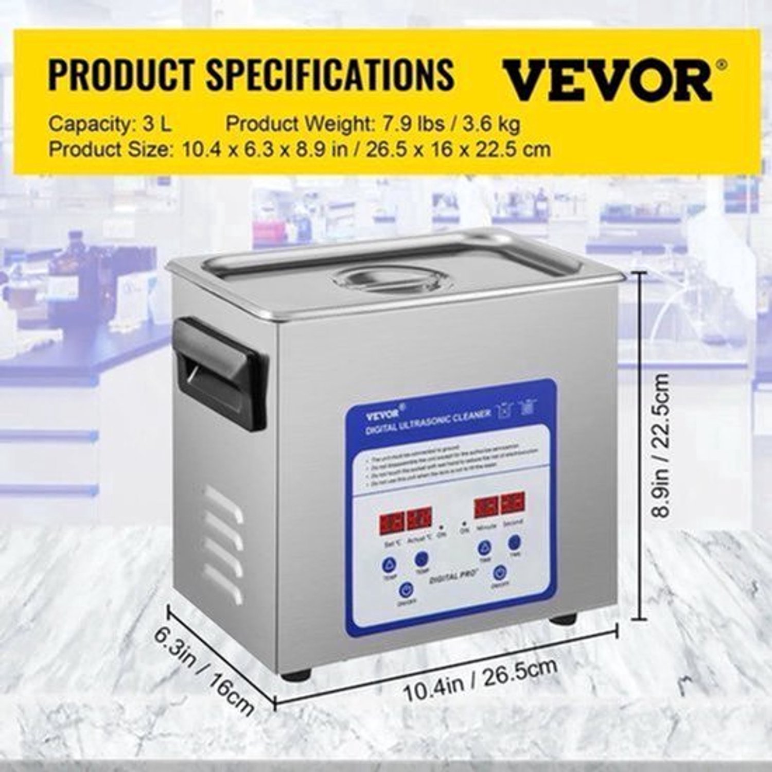 Ultrasoon reiniger - Draagbaar - Professionele Ultrasone Reinigingsapparaat - 40kHz - 220V - Reinigingsapparaat voor Sieraden en Brillen - 316 RVS - 3L - Zilver