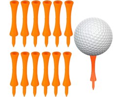 Willoo 70 stuks 70 mm oranje kunststof golf thees, oranje golf thee, golf tees kunststof lang kort, kunststof golftees hol herbruikbaar voor golfrijders training (oranje)
