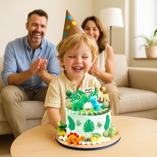 26 stuks luxe dinosaurus taartdecoratie 3D taartdecoratie Dino Cake | Feestdecoratie, dino-thema, taartdecoratie, geschikt voor baby's, kinderen, verjaardagsfeestdecoraties — afbeelding 4