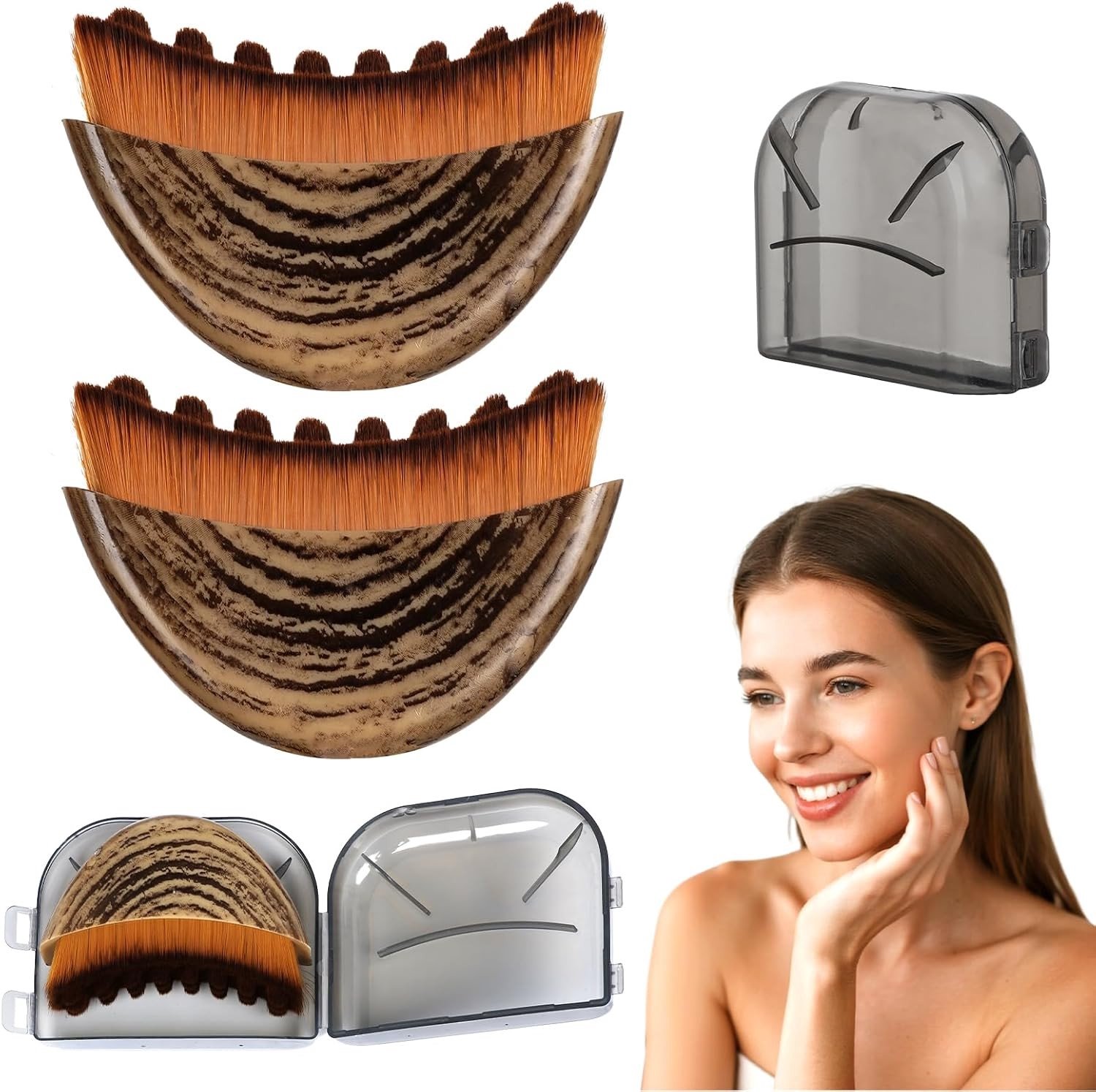 Ergonomische gezichtsborstel voor lymfedrainage - Lymfemassage voor een strakkere kaaklijn - Inclusief opbergdoos - 8 x 6 cm