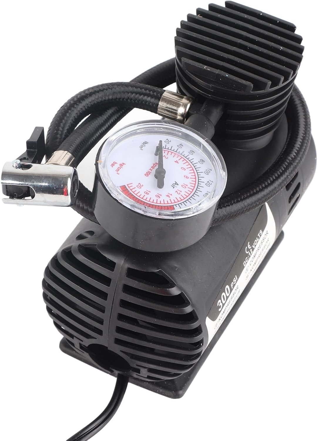 Auto-luchtpomp, mini, draagbaar, 12 V, bandenpomp voor motorfiets en boot, compact design, ABS