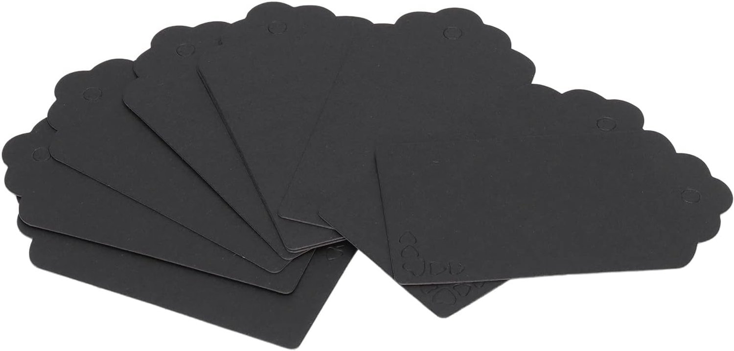 Chrees Kraftpapier kledinghangers, jute koord, lege knutselhangers, ideaal voor prijs, bruiloft, Kerstmis, oogstfeest, 100 stuks, bruin (zwart)